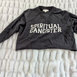 Spiritual Gangster Black Cropped Sweatshirt